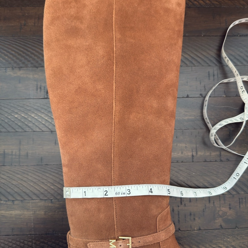 Michael Kors Suede Knee High Boots with Block Heel - Picture 13 of 16